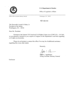 Department of Justice - Racial Violence in the United States, 1863 to