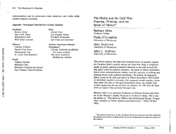 The Media and the Gulf War: Framing, Priming, and the Spiral of