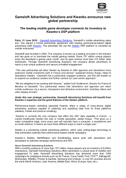 Gameloft Advertising Solutions and Kwanko announce new global