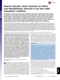 Neutral molecular cluster formation of sulfuric acid&ndash;dimethylamine