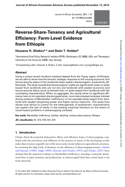 Reverse-Share-Tenancy and Agricultural Efficiency: Farm