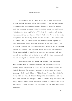(1) INTRODUCTION The idea oi an all embracing