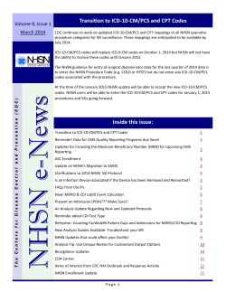 NHSN e-News