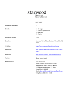 Fact Sheet - Starwood Hotels and Resorts Hawaii