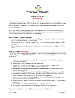 CIP Board Directors Qualifications