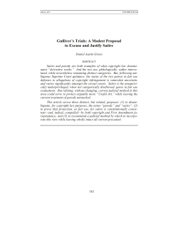 Gulliver`s Trials: A Modest Proposal to Excuse and Justify Satire