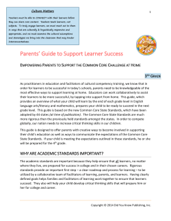 Parents` Guide to Support Learner Success