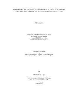 CHRONOLOGY AND ANALYSIS OF ENVIRONMENTAL IMPACTS