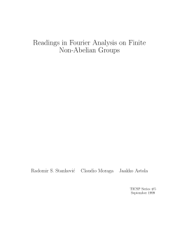Readings in Fourier Analysis on Finite Non-Abelian Groups