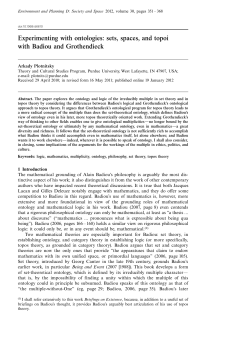 Experimenting with ontologies: sets, spaces, and