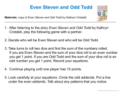 Even Steven and Odd Todd - K
