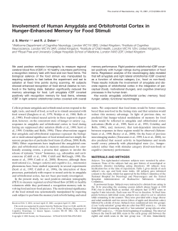 Involvement of Human Amygdala and Orbitofrontal Cortex in Hunger