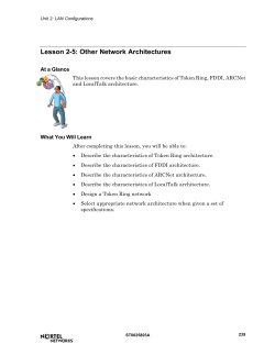 Lesson 2-5: Other Network Architectures