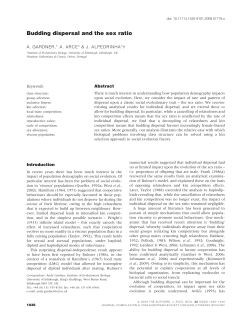 Budding dispersal and the sex ratio