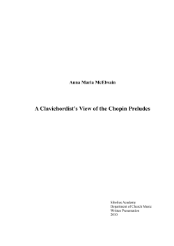 A Clavichordist`s View of the Chopin Preludes