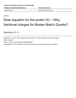 Dirac equation for the proton (II) -- Why fractional charges for Muster