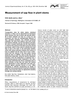 Measurement of sap flow in plant stems
