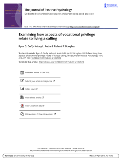Examining how aspects of vocational privilege relate to living a calling