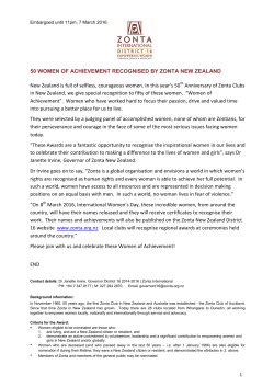 50 WOMEN OF ACHIEVEMENT RECOGNISED BY ZONTA NEW