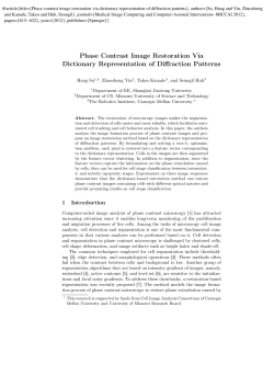 Phase Contrast Image Restoration Via Dictionary Representation of