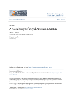 A Kaleidoscope of Digital American Literature