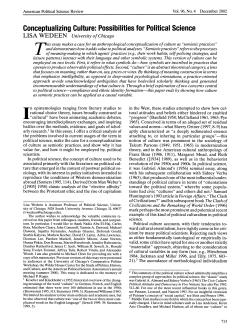 Conceptualizing Culture: Possibilities for Political Science