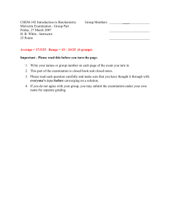 CHEM-342 Introduction to Biochemistry