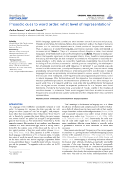 Prosodic cues to word order: what level of representation?