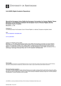 Should the European Union Ratify the European - UvA-DARE