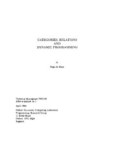 CATEGORIES, RELATIONS AND DYNAMIC PROGRAMMING