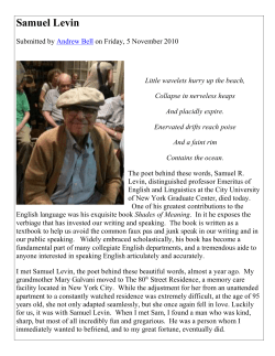 to view a memorial to Samuel R. Levin written by Andrew Bell