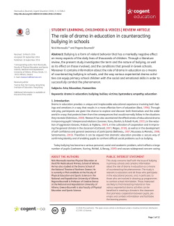 The role of drama in education in counteracting bullying in schools