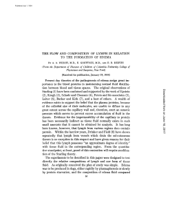 THE FLOW AND COMPOSITION OF LYMPH IN RELATION TO THE