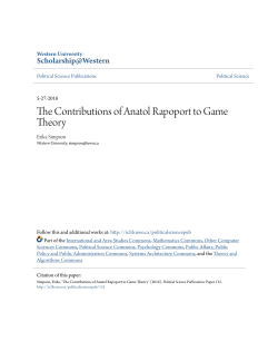 The Contributions of Anatol Rapoport to Game Theory