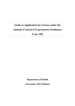 Guide to Application for Licence under the Animals (Control of