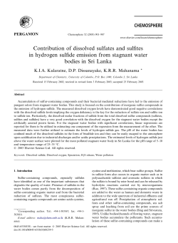 Contribution of dissolved sulfates and sulfites in hydrogen sulfide