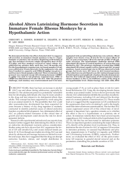 Alcohol Alters Luteinizing Hormone Secretion in Immature Female