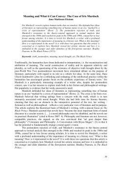 Meaning and What it Can Convey: The Case of Iris Murdoch