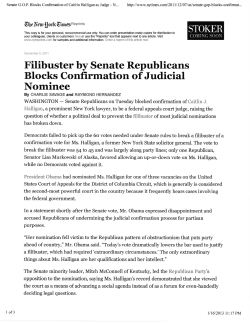 Filibuster by Senate Republicans Blocks