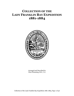 Collection of the Lady Franklin Bay Expedition