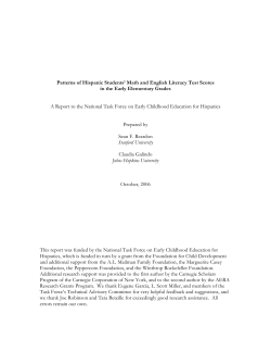 Patterns of Hispanic Students` Math and English Literacy Test