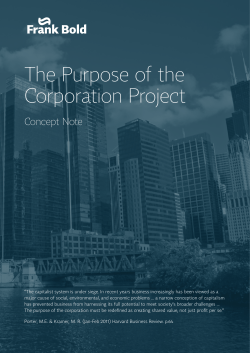 Concept Note - Purpose of the corporation