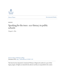 Speaking for the trees : eco-literacy in public schools