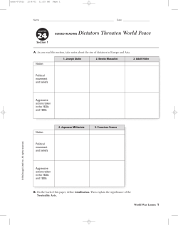 GUIDED READING Dictators Threaten World Peace