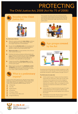 Child Justice Act Information Chart