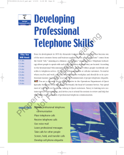 Developing Professional Telephone Skills