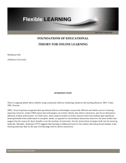 foundations of educational theory for online learning