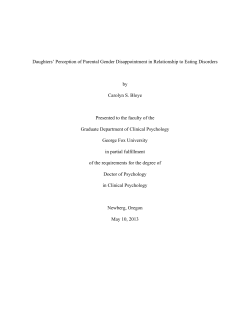 Daughters` Perception of Parental Gender Disappointment in