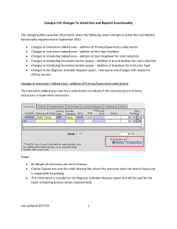 Campus CLP Changes To Sched Dev and Reports Functionality