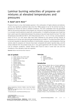 Laminar burning velocities of propene&ndash;air mixtures at elevated
